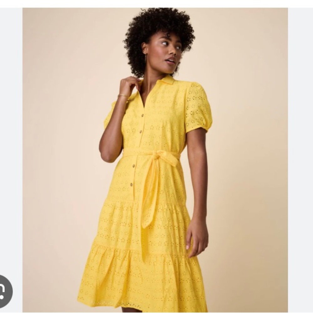 Cotton Eyelet Short Sleeve Augusta Dress (untuckit) - Picture 3 of 9